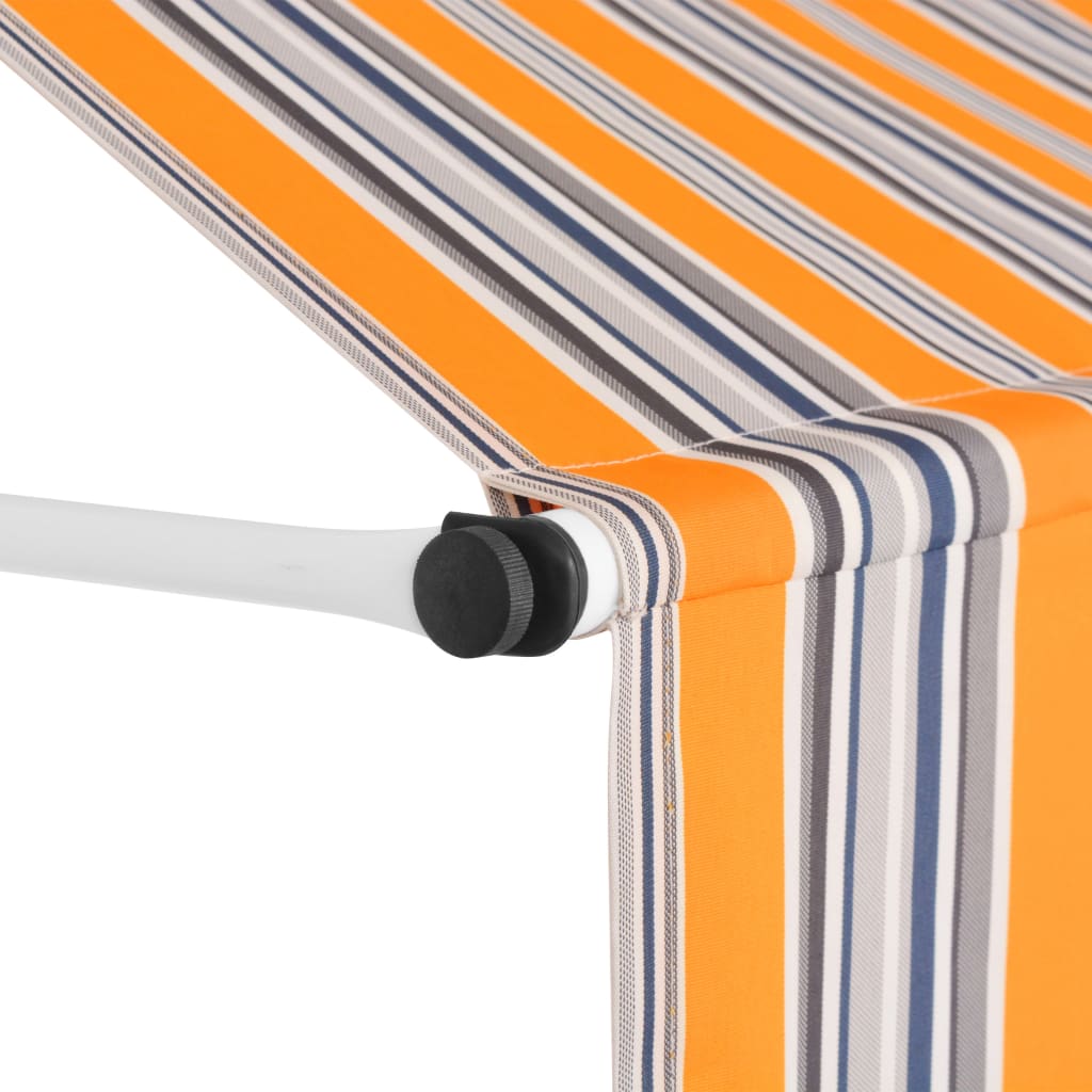 Vidaxl Luifel erstreckt sich manuell 300 cm gelb und blaue Streifen