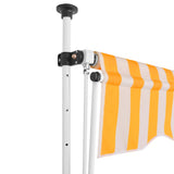 Vidaxl Luifel erstreckt sich manuell 250 cm orange und weiße Streifen