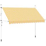 Vidaxl Luifel erstreckt sich manuell 350 cm orange und weiße Streifen