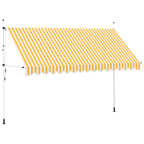 Vidaxl Luifel erstreckt sich manuell 400 cm orange und weiße Streifen