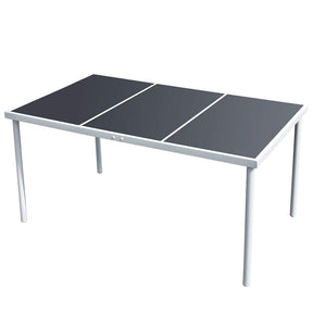 Vidaxl tuintafel 150x90x74 cm staal zwart