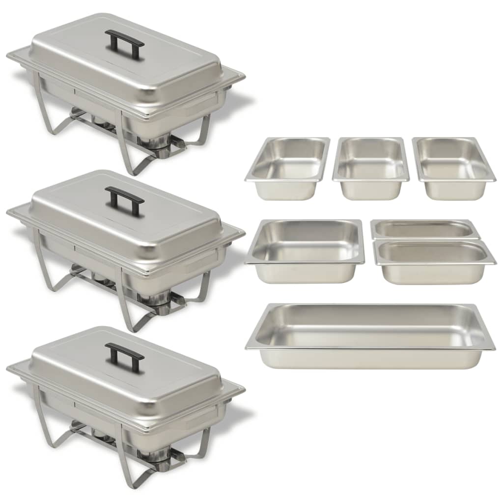 Vidaxl Edelstahl-Scheuerset 3-teilig