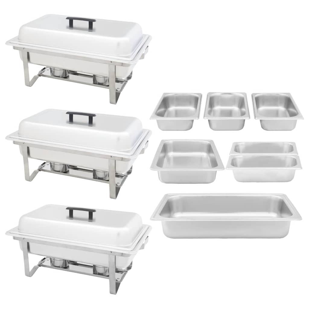 Vidaxl Edelstahl-Scheuerset 3-teilig