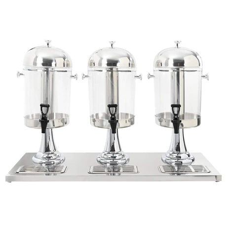 VIDAXL Drei -Stern -Saft -Saftspender Edelstahl 3x8 l