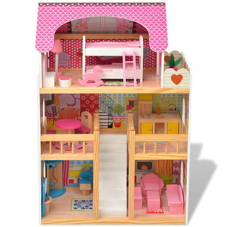 Vidaxl Poppenhuis 3 Böden 60x30x90 cm Holz