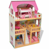 Vidaxl Poppenhuis 3 Böden 60x30x90 cm Holz