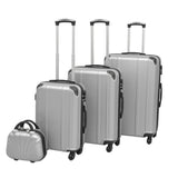 Vidaxl Hard Rolling Case Set Silber 4-DLG