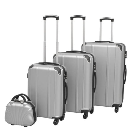 Vidaxl Hard Rolling Case Set Silber 4-DLG