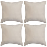 Vidaxl -Kissen umfasst 4 Stücke Beige Imitation Wildleder 40x40 cm Polyester
