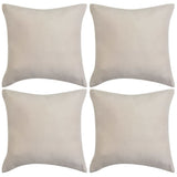 Vidaxl -Kissen umfasst 4 Stücke Beige Imitation Wildleder 50x50 cm Polyester