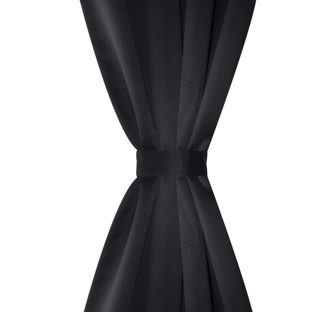 VIDAXL -Vorhänge mit Metallringen Blackout 135x175 cm schwarz 2 STs