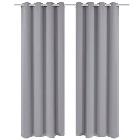 VIDAXL -Vorhänge mit Metallringen Blackout 135x175 Grau 2 PCs