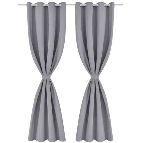 VIDAXL -Vorhänge mit Metallringen Blackout 135x175 Grau 2 PCs