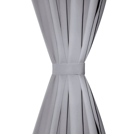 VIDAXL -Vorhänge mit Metallringen Blackout 135x175 Grau 2 PCs