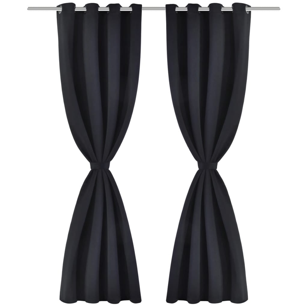 Vidaxl -Vorhang mit Metallringen Blackout 270x245 Schwarz