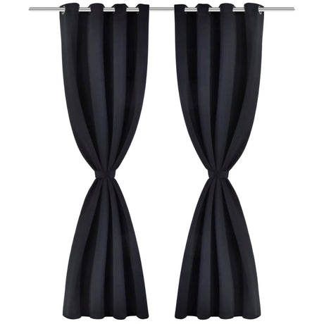 Vidaxl -Vorhang mit Metallringen Blackout 270x245 Schwarz