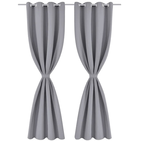 Vidaxl -Vorhang mit Metallringen Blackout 270x245 Grau