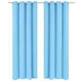 VIDAXL -Vorhänge mit Metallringen Blackout 135x175 Türkis 2 PCs
