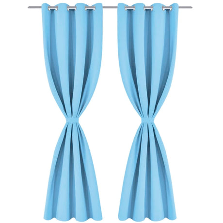 VIDAXL -Vorhänge mit Metallringen Blackout 135x175 Türkis 2 PCs