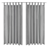 VIDAXL-Mikrosatinvorhänge mit Schleifen 140x175 cm grau 2 PCs
