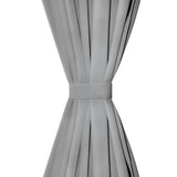 VIDAXL-Mikrosatinvorhänge mit Schleifen 140x175 cm grau 2 PCs