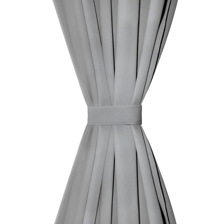 VIDAXL-Mikrosatinvorhänge mit Schleifen 140x175 cm grau 2 PCs