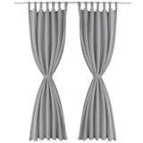 VIDAXL-Mikrosatinvorhänge mit Schleifen 140x225 cm grau 2 PCs