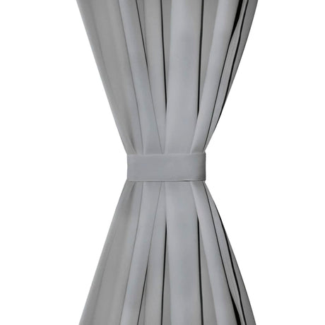 VIDAXL-Mikrosatinvorhänge mit Schleifen 140x225 cm grau 2 PCs