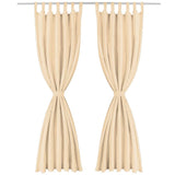 Vidaxl-Mikrosatinvorhänge mit Schleifen 140x175 cm Beige 2 PCs