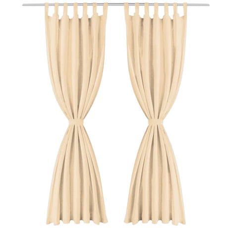 Vidaxl-Mikrosatinvorhänge mit Schleifen 140x175 cm Beige 2 PCs