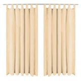 VIDAXL-Mikrosatinvorhänge mit Schleifen 140x245 cm Beige 2 PCs