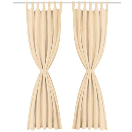 VIDAXL-Mikrosatinvorhänge mit Schleifen 140x245 cm Beige 2 PCs