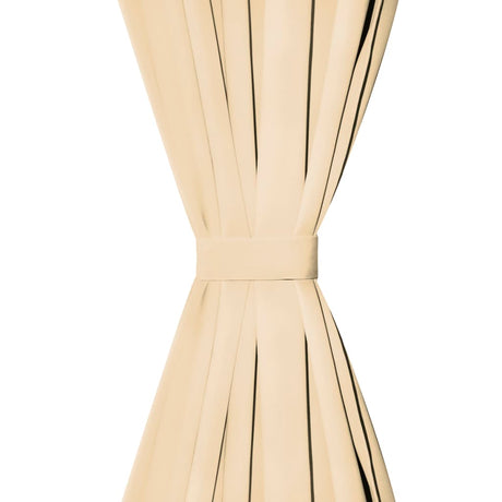 VIDAXL-Mikrosatinvorhänge mit Schleifen 140x245 cm Beige 2 PCs