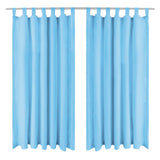 VIDAXL-Mikrosatinvorhänge mit Schleifen 140x175 cm türkis 2 STs