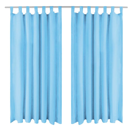 VIDAXL-Mikrosatinvorhänge mit Schleifen 140x175 cm türkis 2 STs