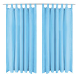 VIDAXL-Mikrosatinvorhänge mit Schleifen 140x245 cm türkis 2 STs