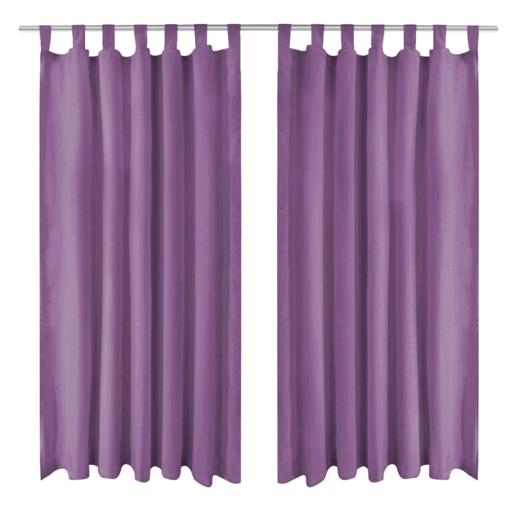 Vidaxl-Mikrosatinvorhänge mit Schleifen 140x245 cm Lila 2 STs