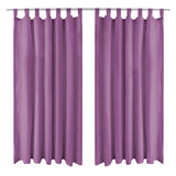 Vidaxl-Mikrosatinvorhänge mit Schleifen 140x245 cm Lila 2 STs