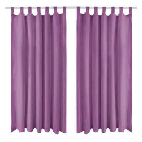 Vidaxl-Mikrosatinvorhänge mit Schleifen 140x245 cm Lila 2 STs