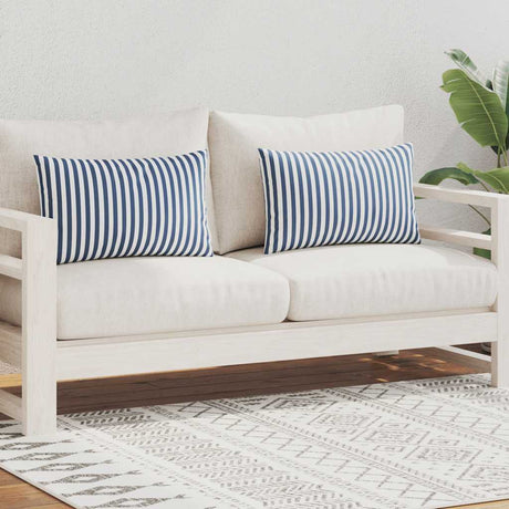 Vidaxl Outdoor -Kissen 60x40 cm gestreiftes Marineblau 2 PCs