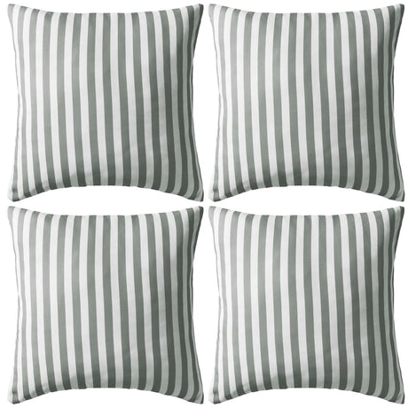 Vidaxl Outdoor -Kissen 45x45 cm gestreiftes grau 4 Stcs