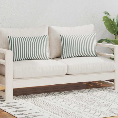 Vidaxl Outdoor -Kissen 60x40 cm gestreiftes graues 2 PCs