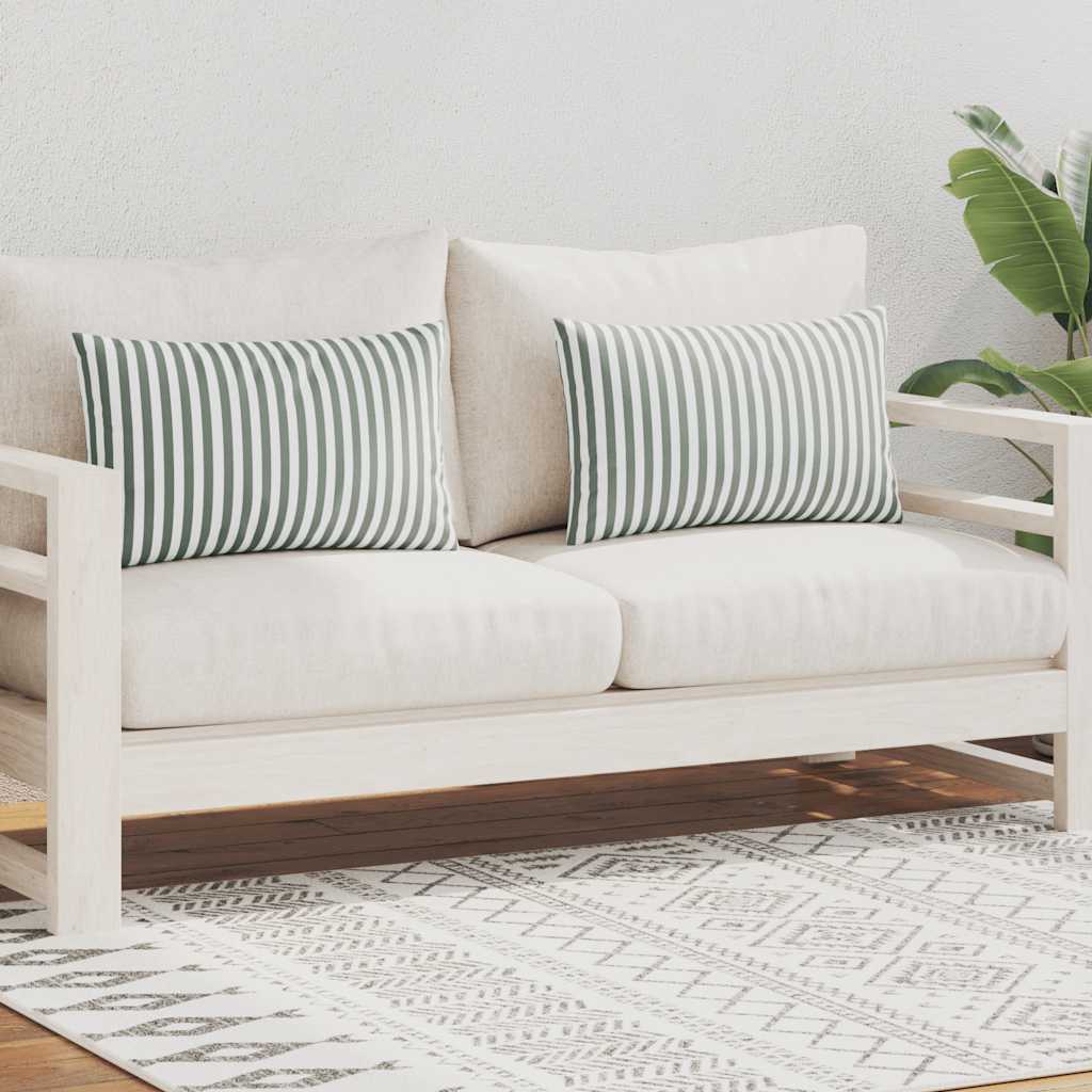 Vidaxl Outdoor -Kissen 60x40 cm gestreiftes graues 2 PCs