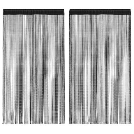 VIDAXL -Kabelvorhänge 2 PCs 100x250 cm Schwarz