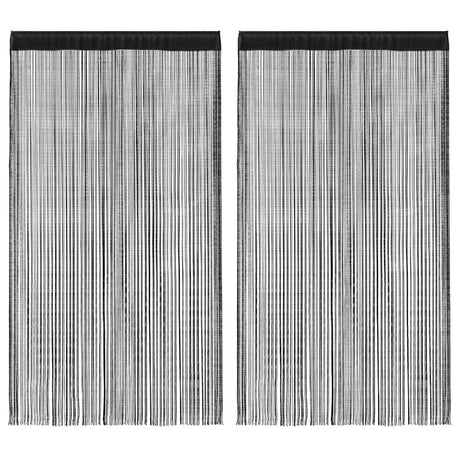 Vidaxl -Drahtvorhänge 2 ST 140x250 cm Schwarz