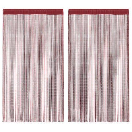 Vidaxl -Drahtvorhänge 100x250 cm Wein Rot 2 STs