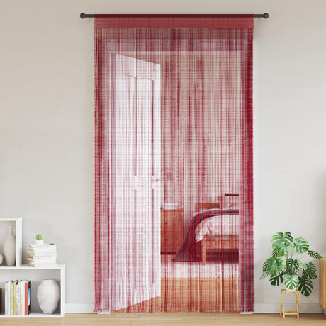 Vidaxl -Drahtvorhänge 100x250 cm Wein Rot 2 STs