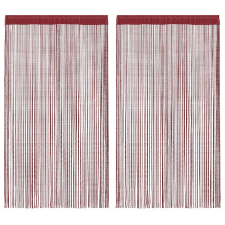 VIDAXL -Kabelvorhänge 140x250 cm Weinrot 2 PCs