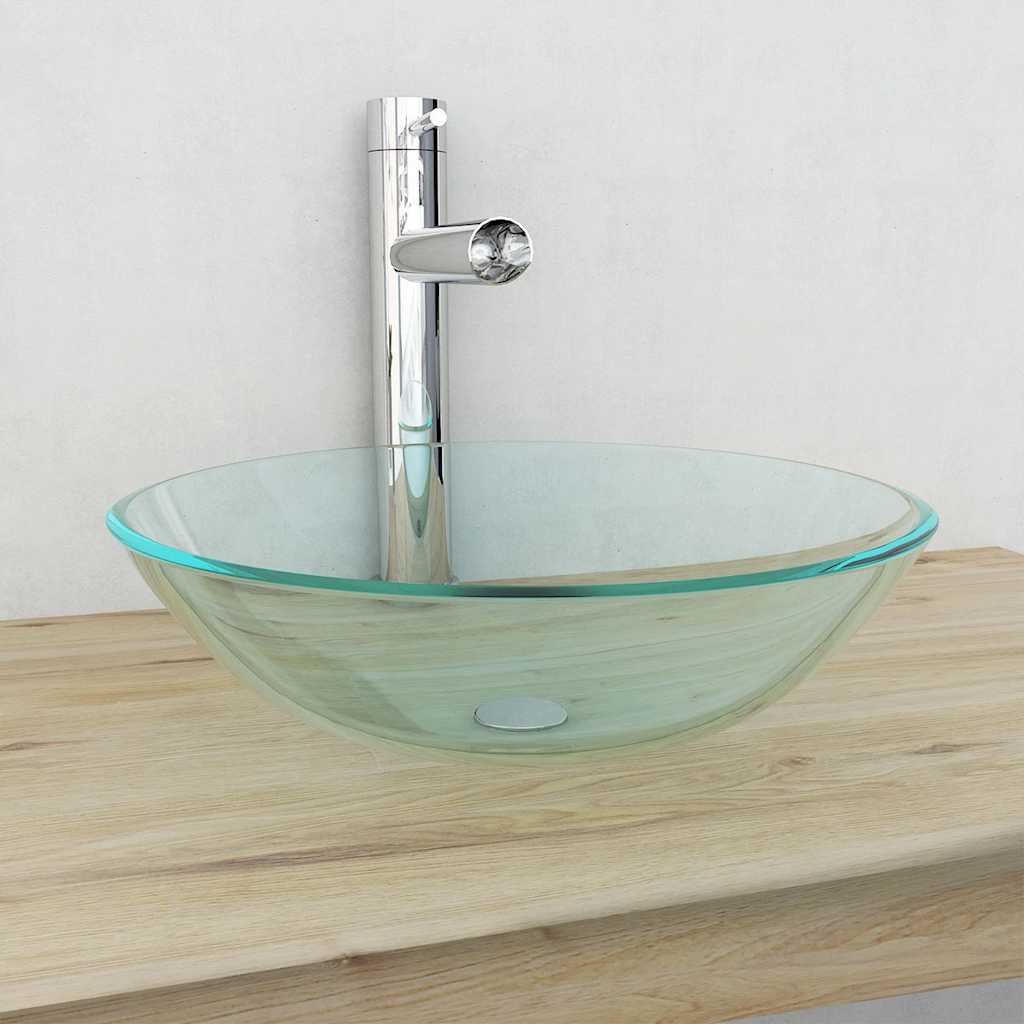 VIDAXL WASHBAIN HARTED GLAS 42 cm Transparent