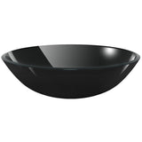 VIDAXL WASHBAIN gehärtetes Glas 42 cm schwarz